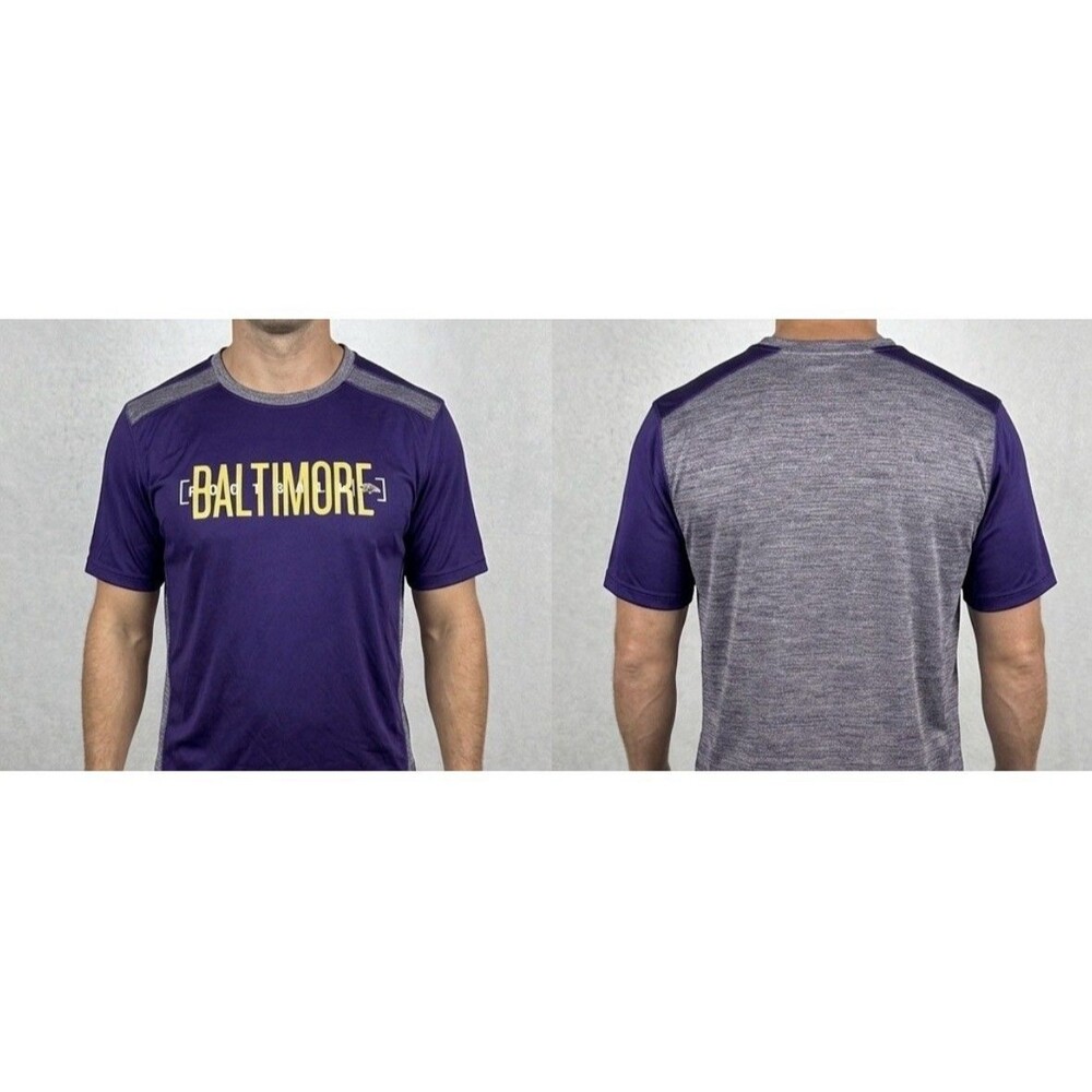 NFL Team Apparel Baltimore Ravens Shirt Mens XL Purple Gray Performance Training
